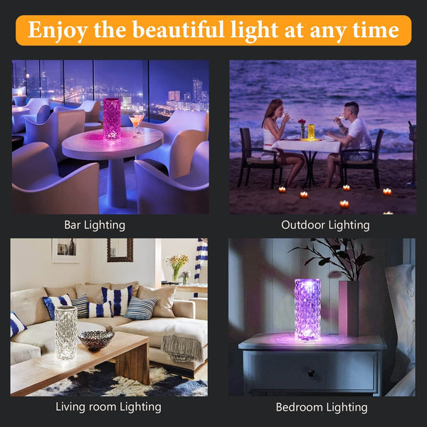 USB Charging Rose Diamond Table Lamp